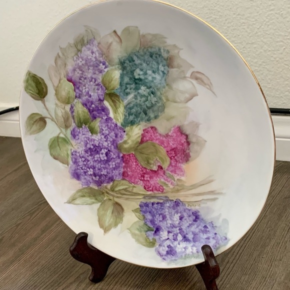 Vintage Hand Painted Holiday Germany China V Plate 10” - Picture 10 of 10